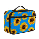 Blue Sunflower Pattern Print Portable Lunch Bag