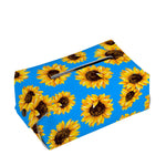 Blue Sunflower Pattern Print Rectangle Tissue Box Cover