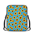 Blue Sunflower Pattern Print Rectangular Crossbody Bag