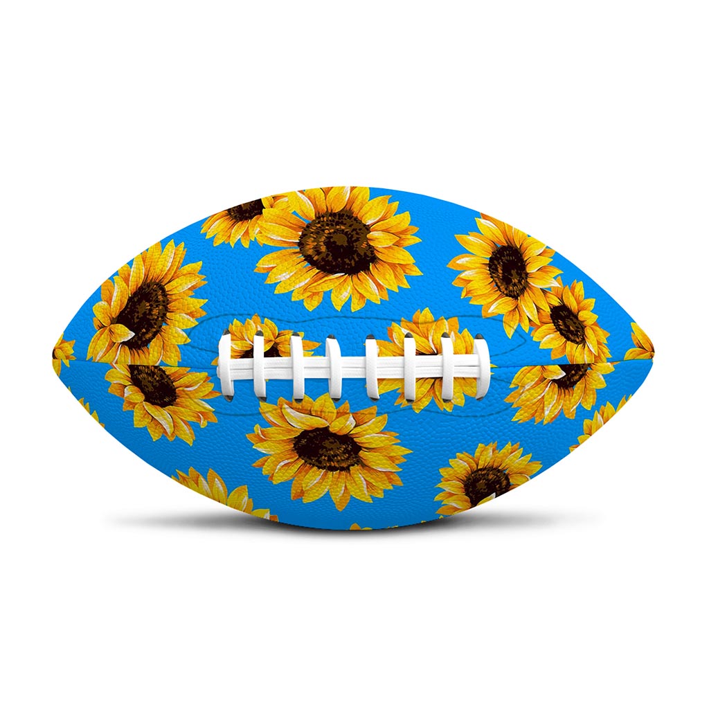 Blue Sunflower Pattern Print Rugby Ball