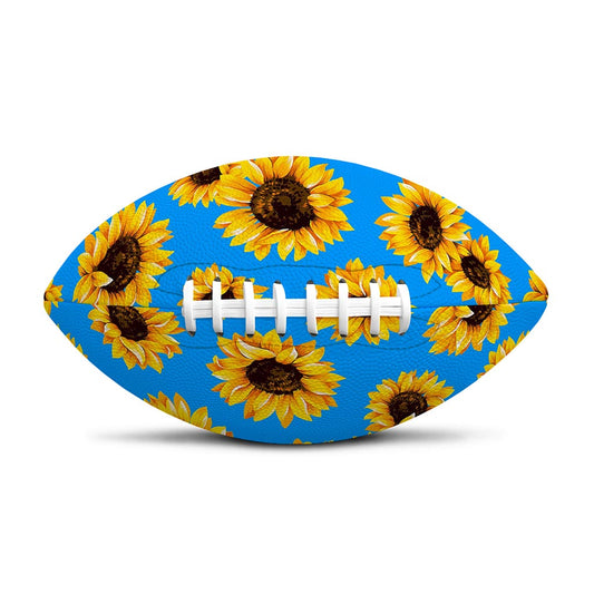 Blue Sunflower Pattern Print Rugby Ball