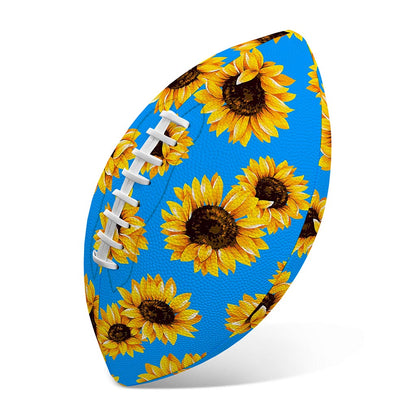 Blue Sunflower Pattern Print Rugby Ball