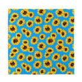 Blue Sunflower Pattern Print Silk Bandana