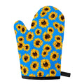 Blue Sunflower Pattern Print Single Oven Mitt
