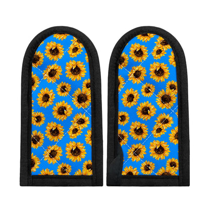 Blue Sunflower Pattern Print Skillet Handle Cover