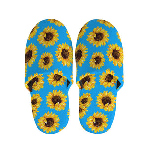 Blue Sunflower Pattern Print Slippers