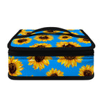 Blue Sunflower Pattern Print Small Lunch Bag