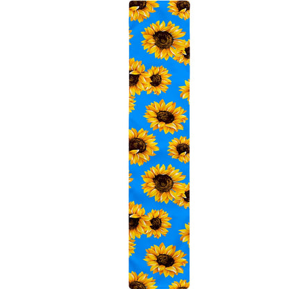 Blue Sunflower Pattern Print Table Runner