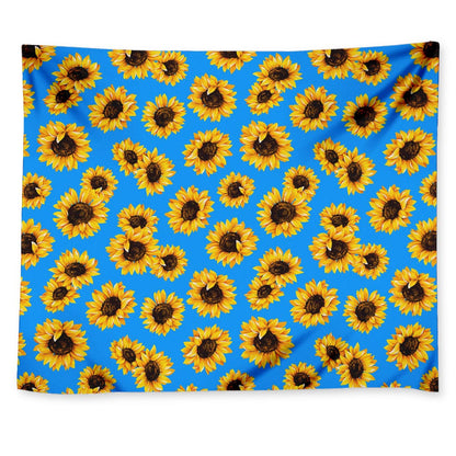 Blue Sunflower Pattern Print Tapestry
