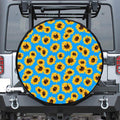 Blue Sunflower Pattern Print Tire Cover
