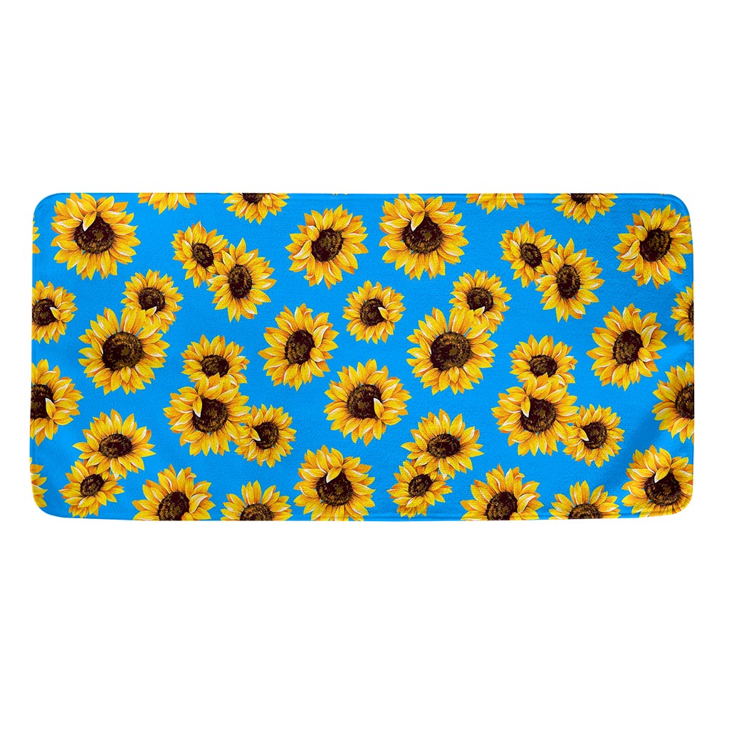 Blue Sunflower Pattern Print Towel
