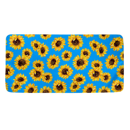 Blue Sunflower Pattern Print Towel