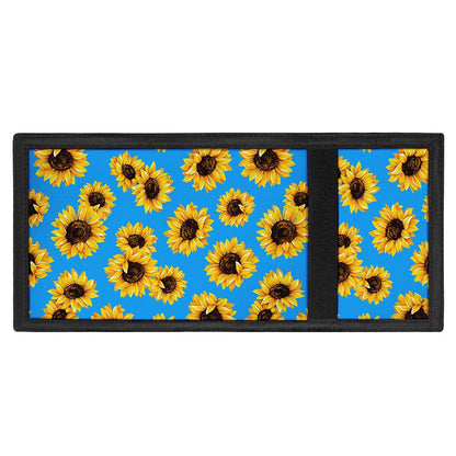 Blue Sunflower Pattern Print Trifold Wallet