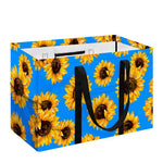 Blue Sunflower Pattern Print Utility Tote Bag