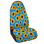 Blue Sunflower Pattern Print Waterproof Car Seat Cover