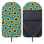 Blue Sunflower Pattern Print Waterproof Car Seat Cover