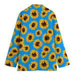 Blue Sunflower Pattern Print Women's Blazer
