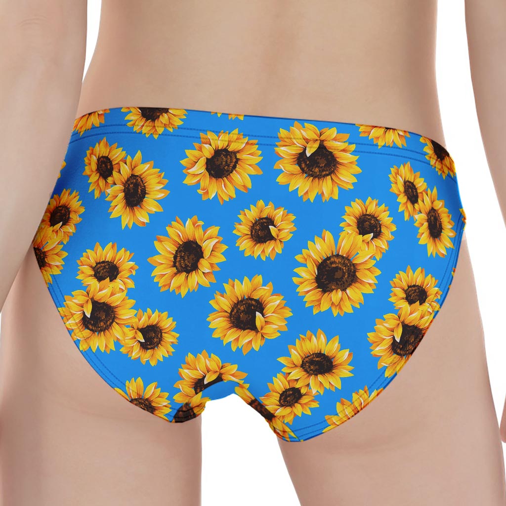 Blue Sunflower Pattern Print Women's Panties