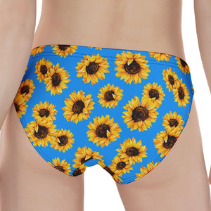 Blue Sunflower Pattern Print Women's Panties