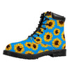 Blue Sunflower Pattern Print Work Boots