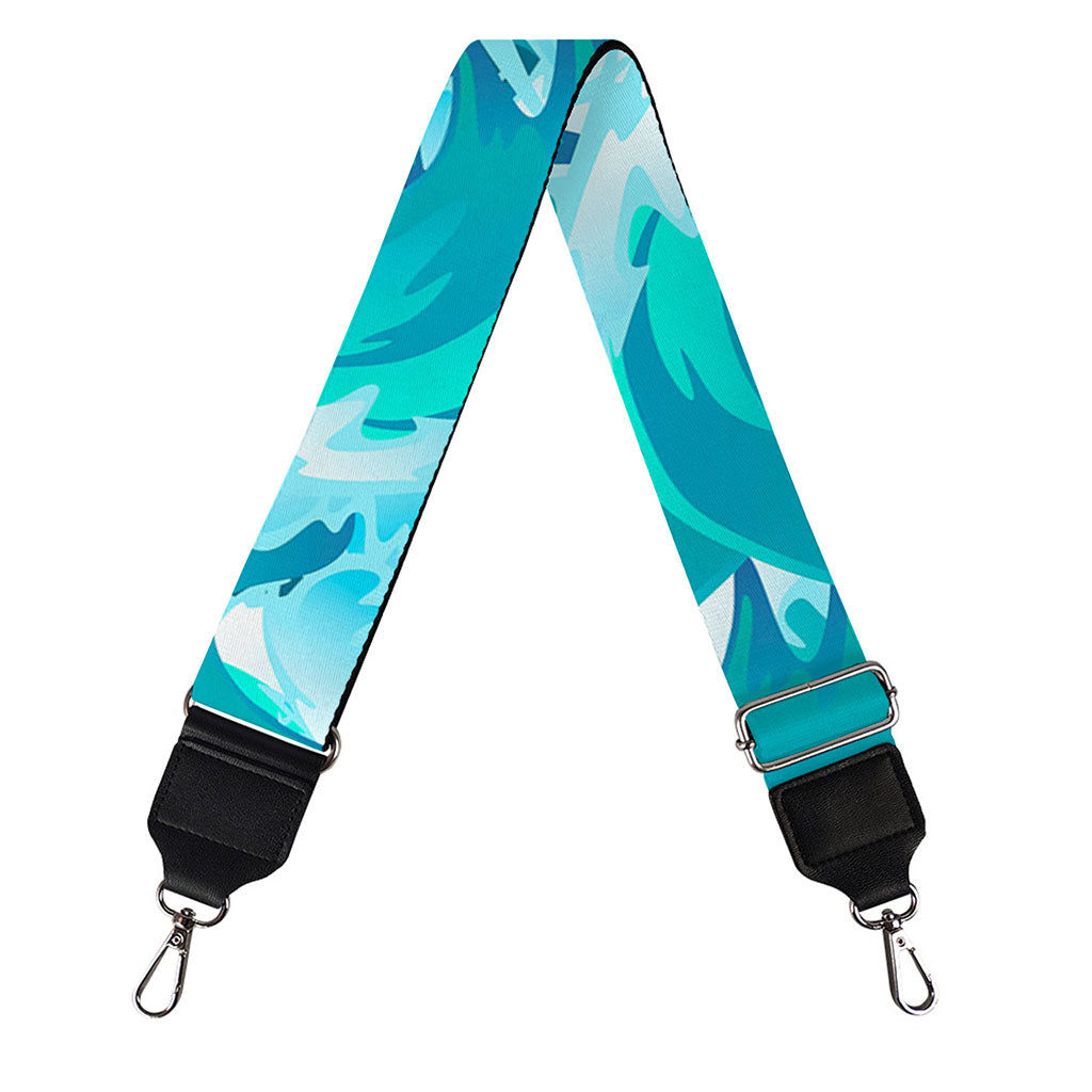 Blue Surfing Wave Pattern Print Bag Strap