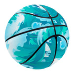 Blue Surfing Wave Pattern Print Basketball