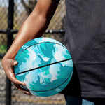 Blue Surfing Wave Pattern Print Basketball