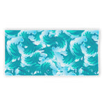 Blue Surfing Wave Pattern Print Beach Towel