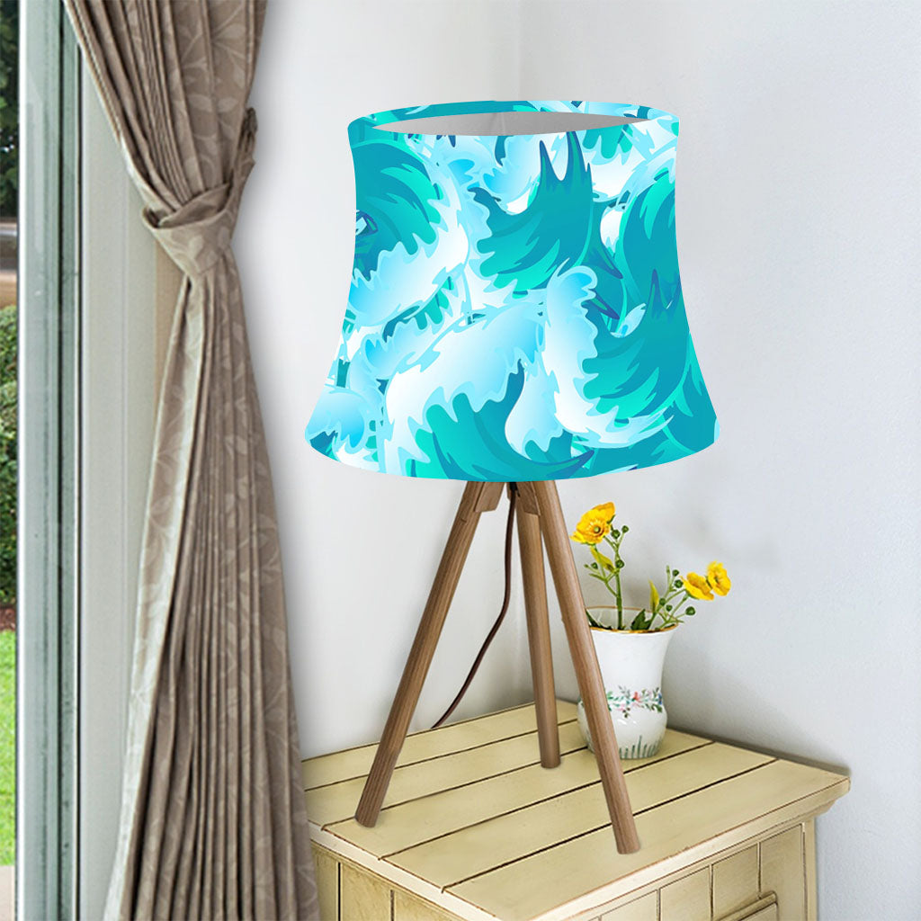 Blue Surfing Wave Pattern Print Bell Lamp Shade