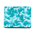 Blue Surfing Wave Pattern Print Bifold Wallet
