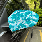 Blue Surfing Wave Pattern Print Car Side Mirror Covers