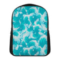 Blue Surfing Wave Pattern Print Casual Backpack