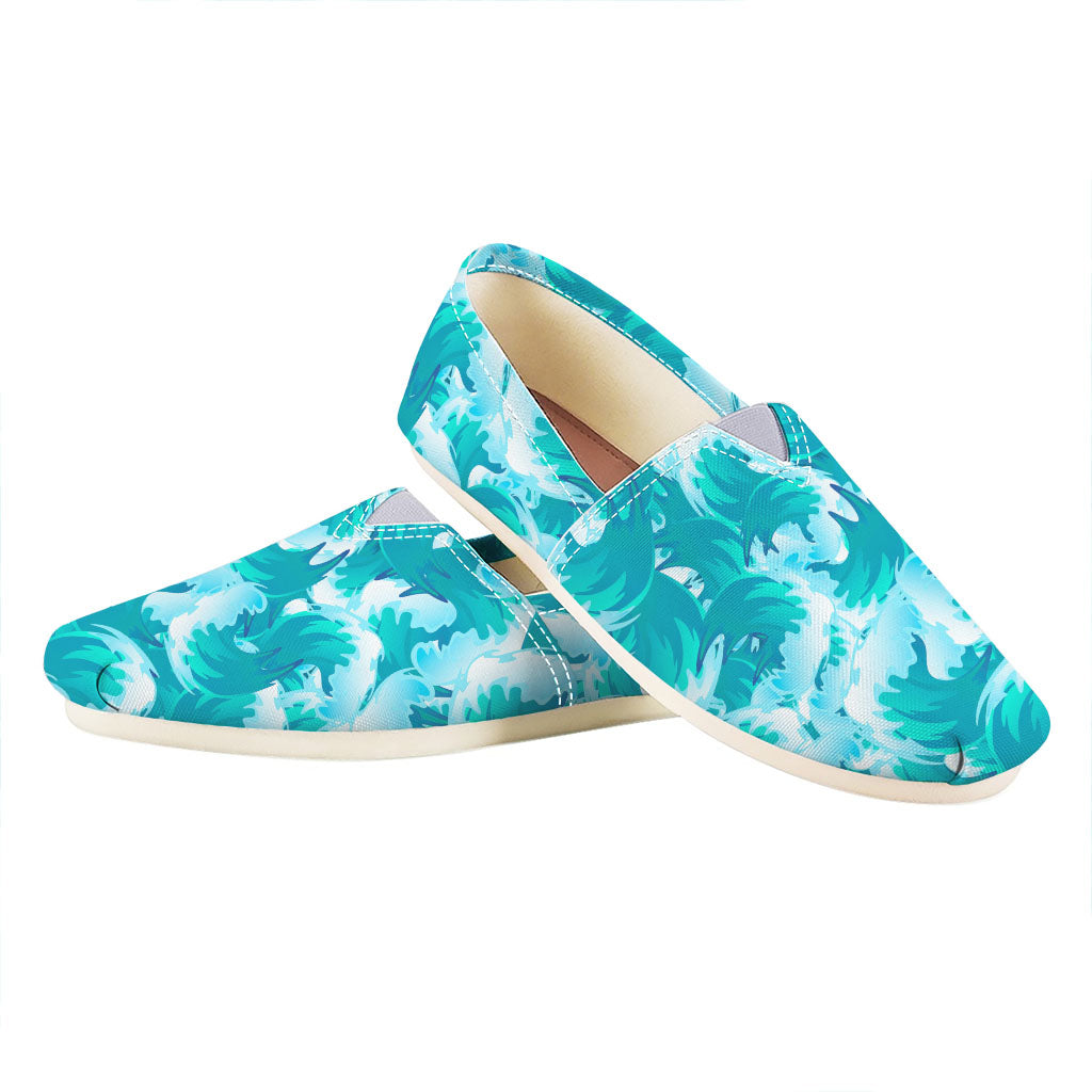 Blue Surfing Wave Pattern Print Casual Shoes