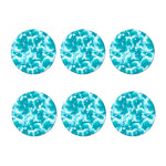 Blue Surfing Wave Pattern Print Coaster Set