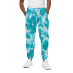 Blue Surfing Wave Pattern Print Cotton Pants