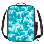 Blue Surfing Wave Pattern Print Crossbody Lunch Bag