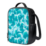 Blue Surfing Wave Pattern Print Crossbody Lunch Bag
