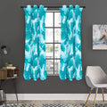 Blue Surfing Wave Pattern Print Grommet Curtain Panels