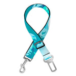 Blue Surfing Wave Pattern Print Dog Seat Belt