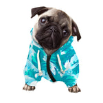 Blue Surfing Wave Pattern Print Dog Zip Up Hoodie