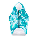 Blue Surfing Wave Pattern Print Dog Zip Up Hoodie
