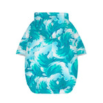 Blue Surfing Wave Pattern Print Dog Zip Up Hoodie
