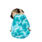 Blue Surfing Wave Pattern Print Dog Zip Up Jacket