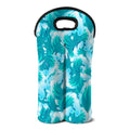 Blue Surfing Wave Pattern Print Double Neoprene Wine Tote