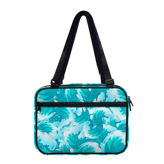Blue Surfing Wave Pattern Print Double Strap Bible Bag