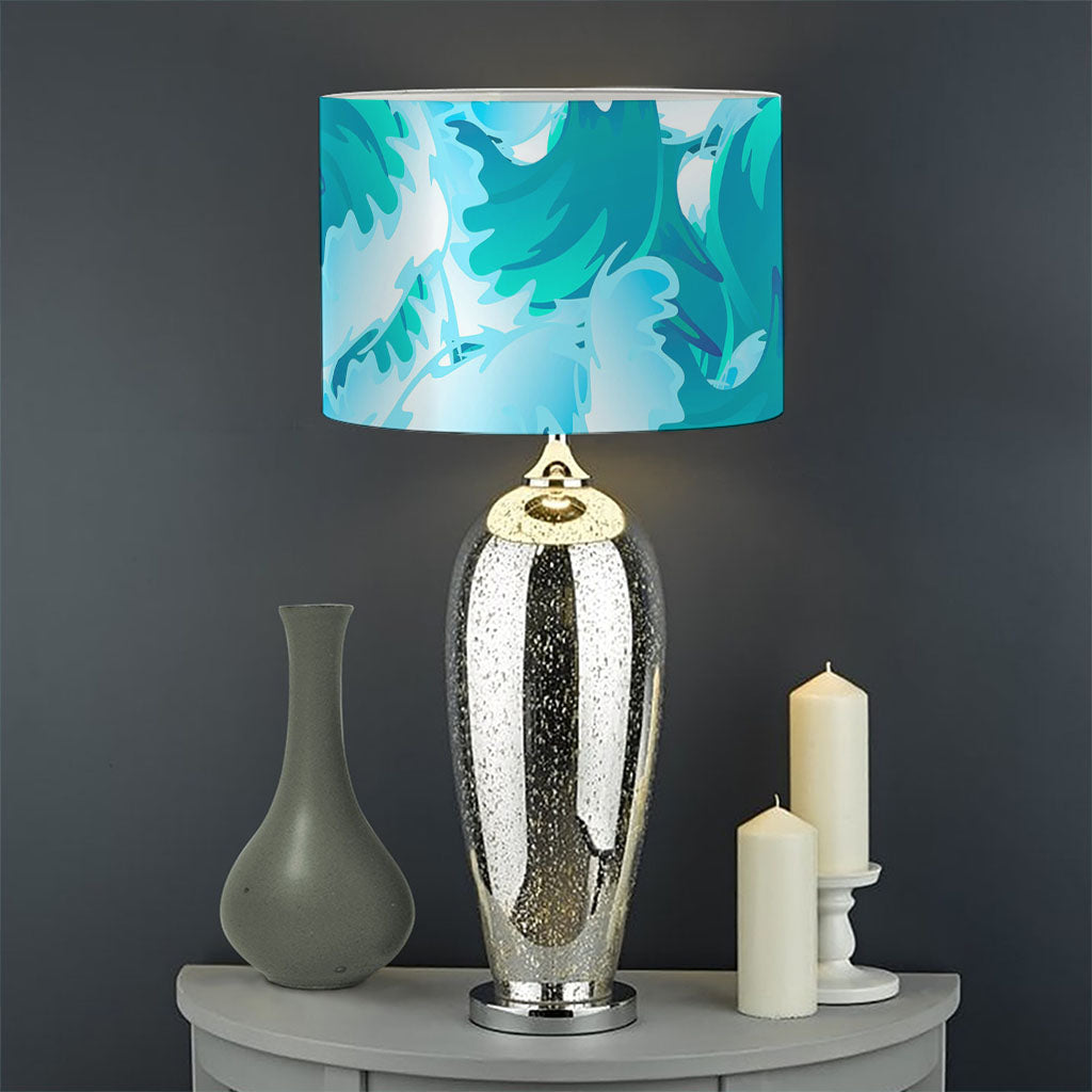 Blue Surfing Wave Pattern Print Drum Lamp Shade