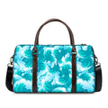Blue Surfing Wave Pattern Print Duffel Bag