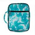 Blue Surfing Wave Pattern Print Front Pocket Bible Bag