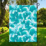 Blue Surfing Wave Pattern Print Garden Flag