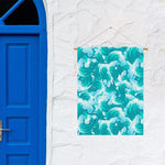 Blue Surfing Wave Pattern Print Garden Flag